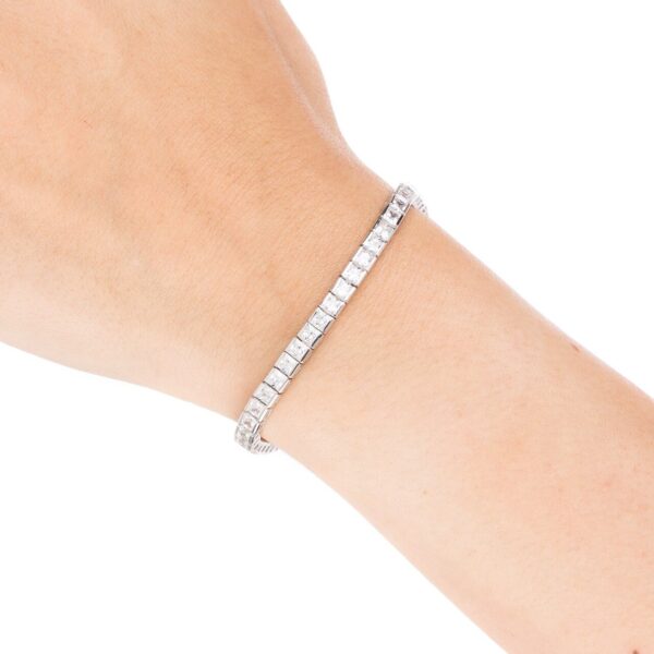 Platinum square zirconia bracelet - Bild 2
