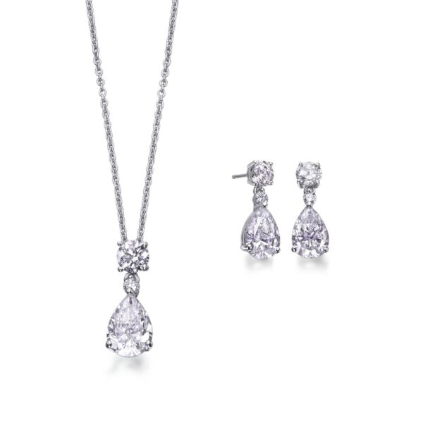 Tear necklace and earrings