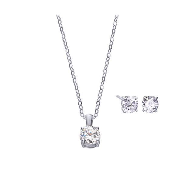 Zircons necklace and earrings set
