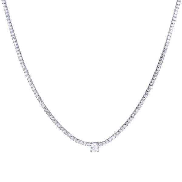 Zirkonhalsband i silver