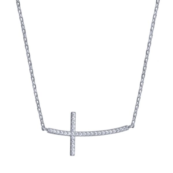 Silverhalsband med zirkonkors