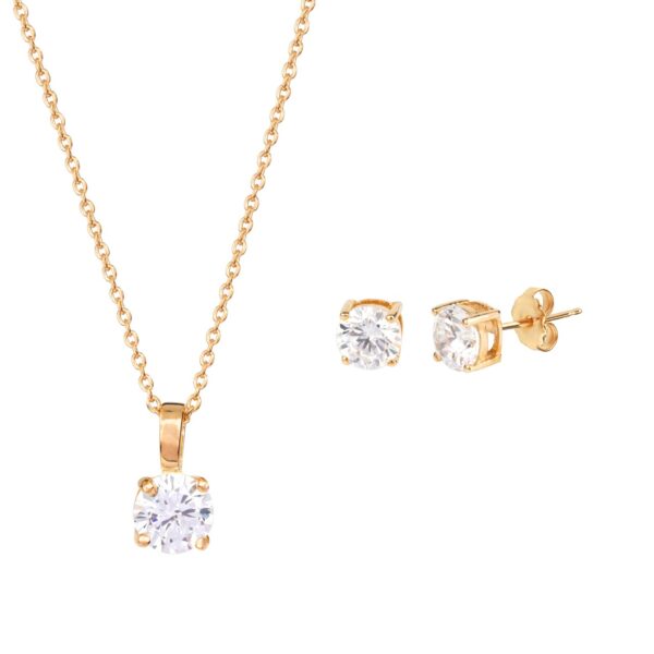 Zircons pendant and earrings