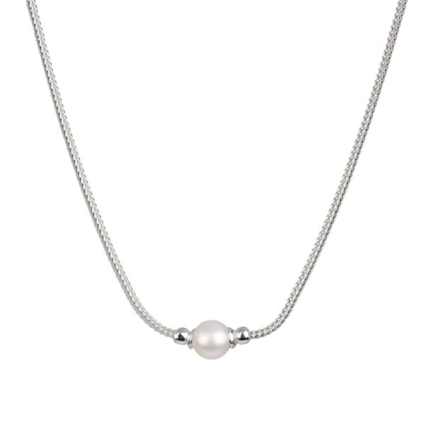Silverhalsband med pärla