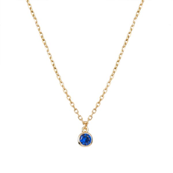 Necklace Cz Round Blue