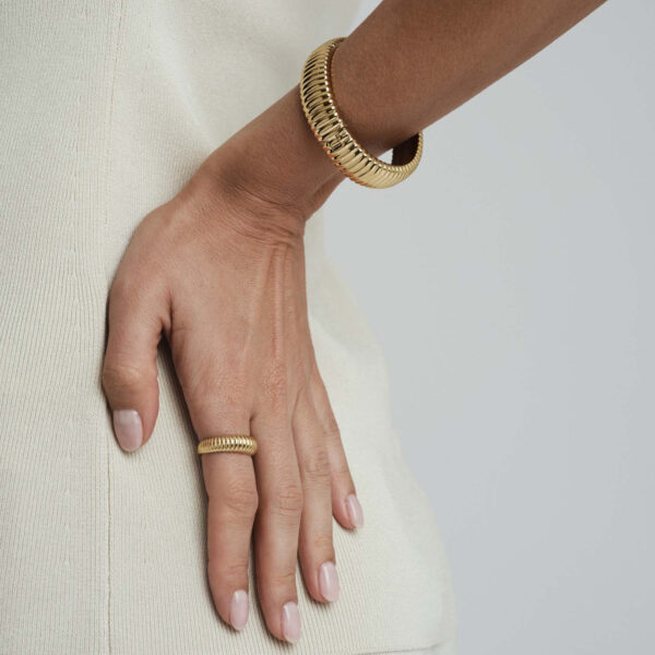 Retro Ribbed Bangle - Bild 4