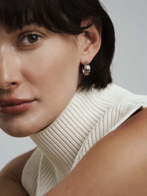 Edge Ribbed Small Hoops - Bild 4