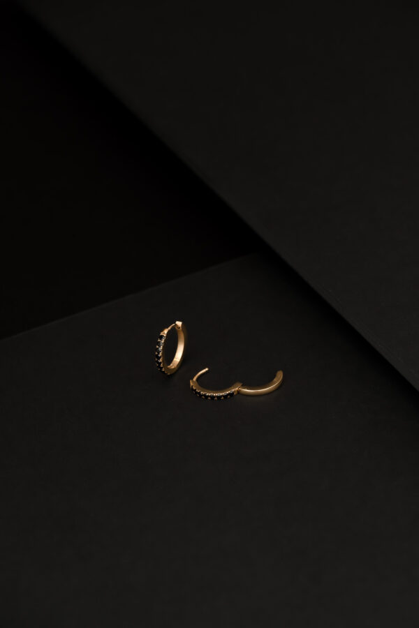 Shiny Noir Hoops