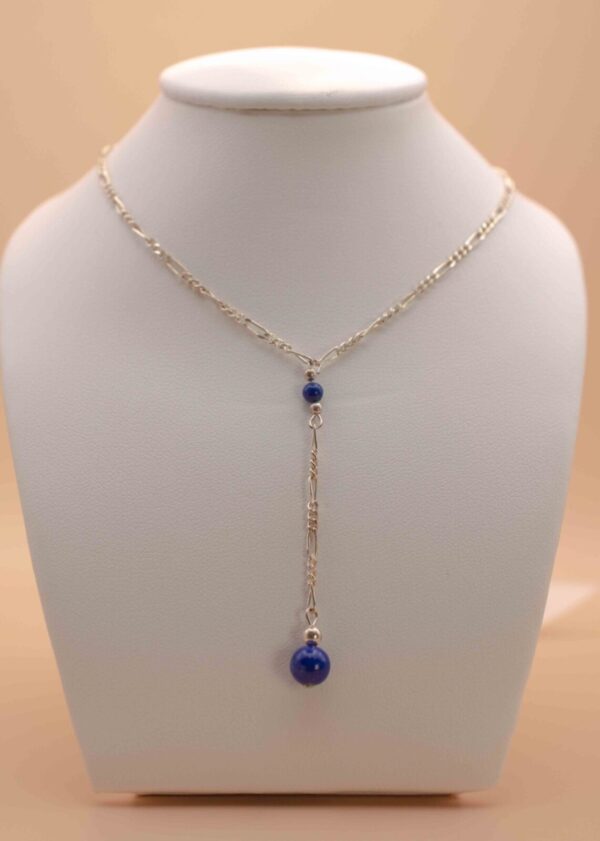 Enkel Halsband med 2 blå sten