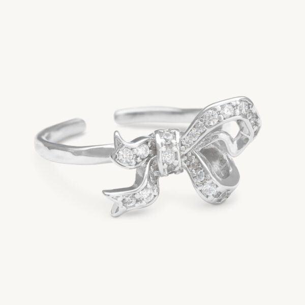 Versaille bow ring - Crystal (silver)