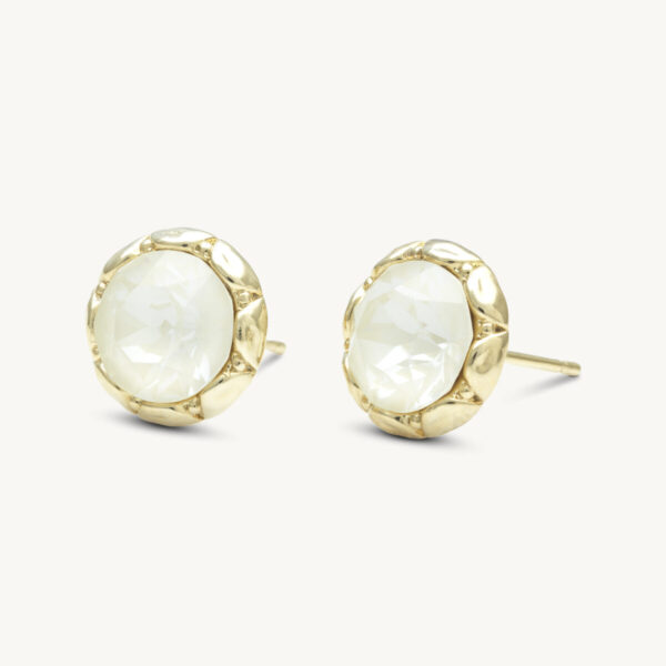 Miss Victoria stud earrings - White linnen