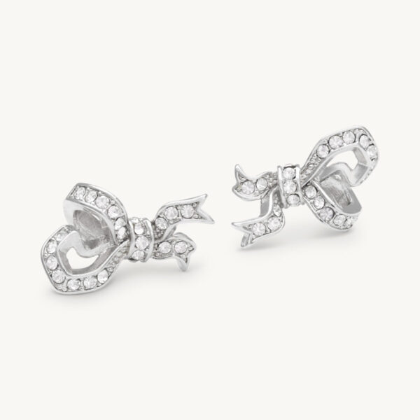 Versaille bow earrings - Crystal (silver)