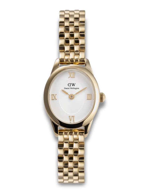 DANIEL WELLINGTON OVAL MINI 25,5X22MM BEANS LINK G WHITE