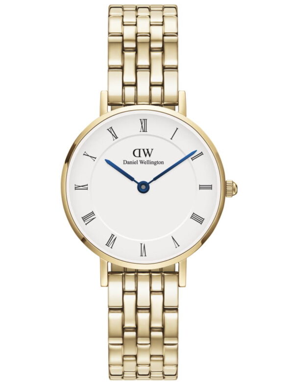 DANIEL WELLINGTON PETITE Roman 28 5-LINK G WHITE