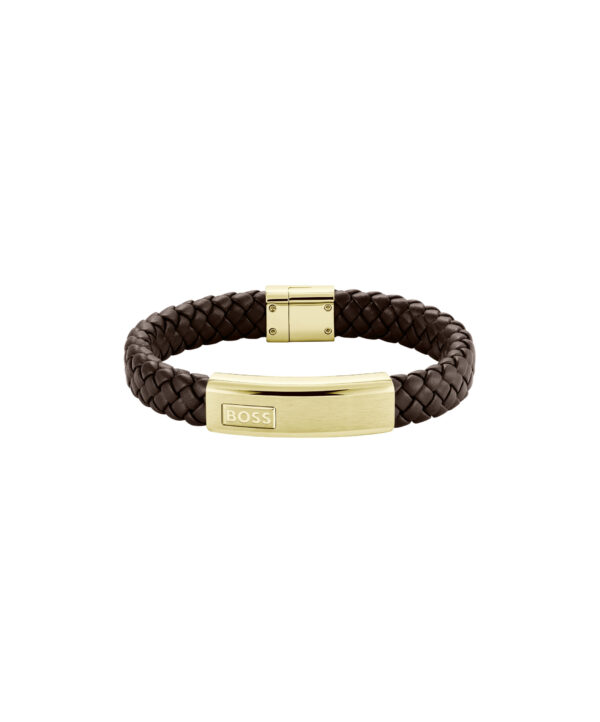 BOSS LANDER LEATHER MENS BRACELET