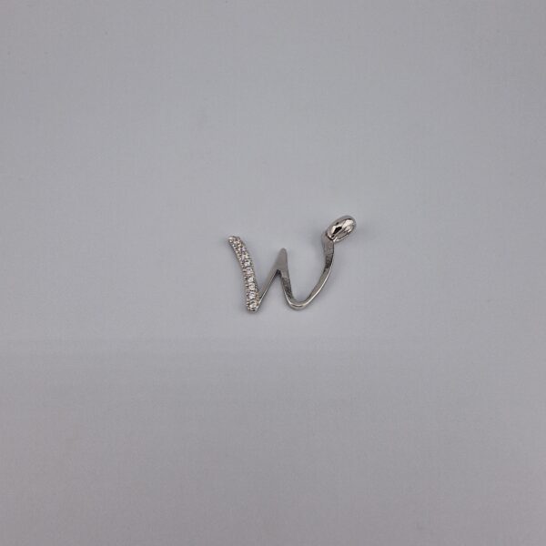 Bokstav hänge W med zirgon