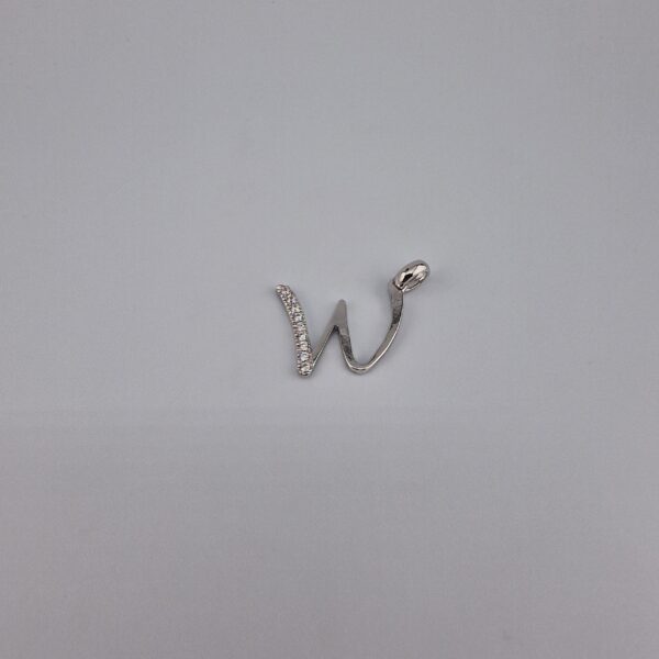 Bokstav hänge W med zirgon