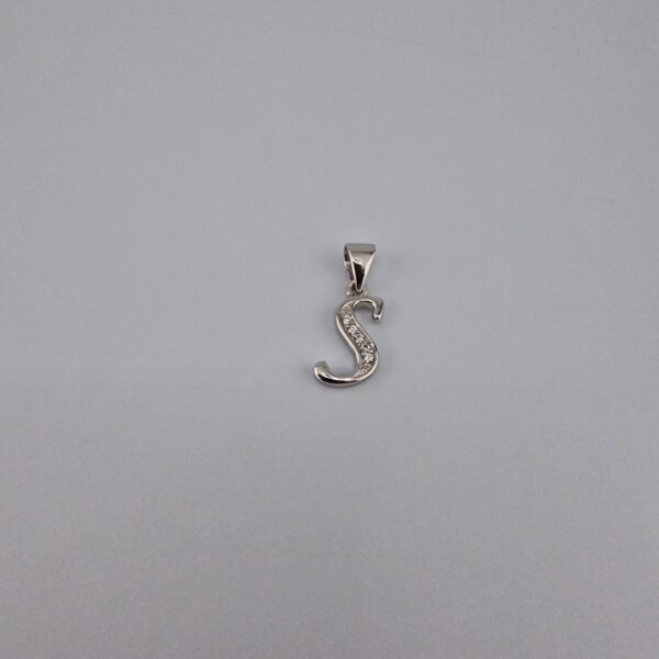 Bokstav hänge S med zirgon