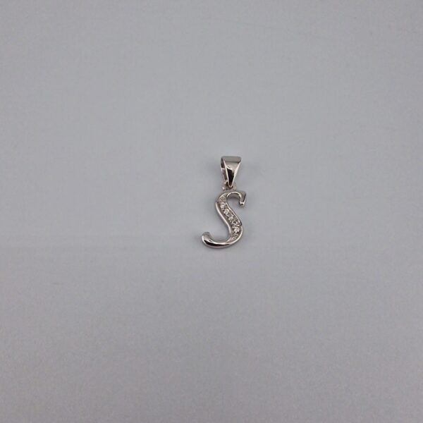 Bokstav hänge S med zirgon