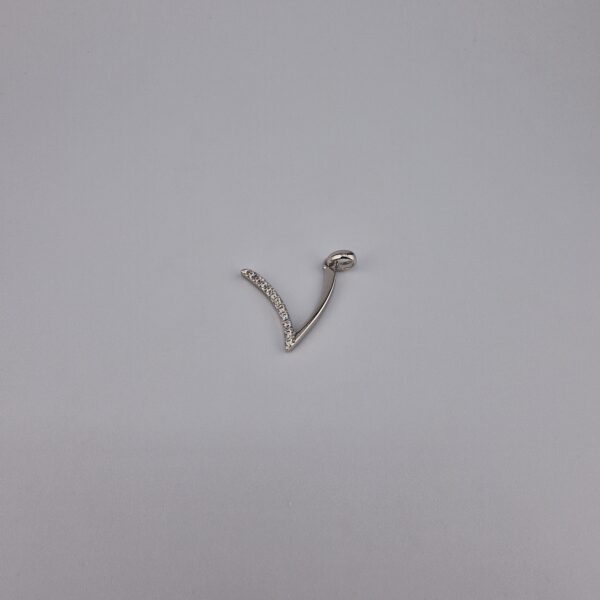Bokstav hänge V med zirgon
