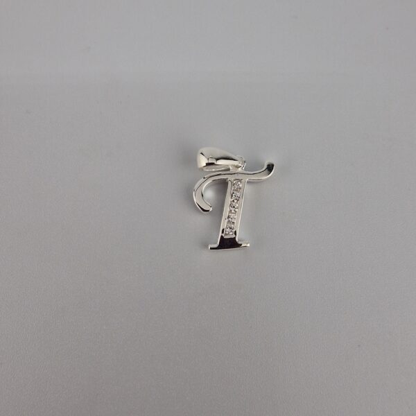 Bokstav hänge T med zirgon