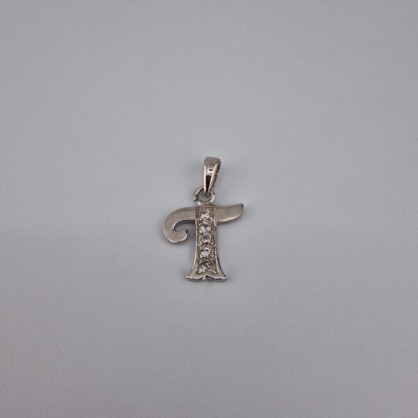 Bokstav hänge T med zirgon