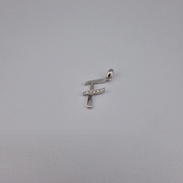 Bokstav hänge F med zirgon