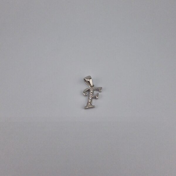 Bokstav hänge F med zirgon