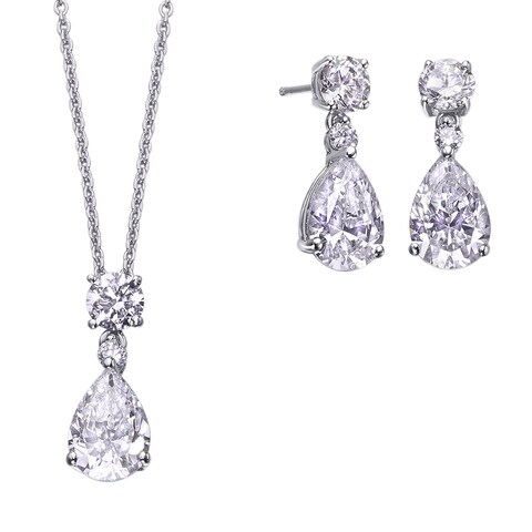 Vidal&Vidal Silver Set Halsband&örhänge med kubiskzirkon