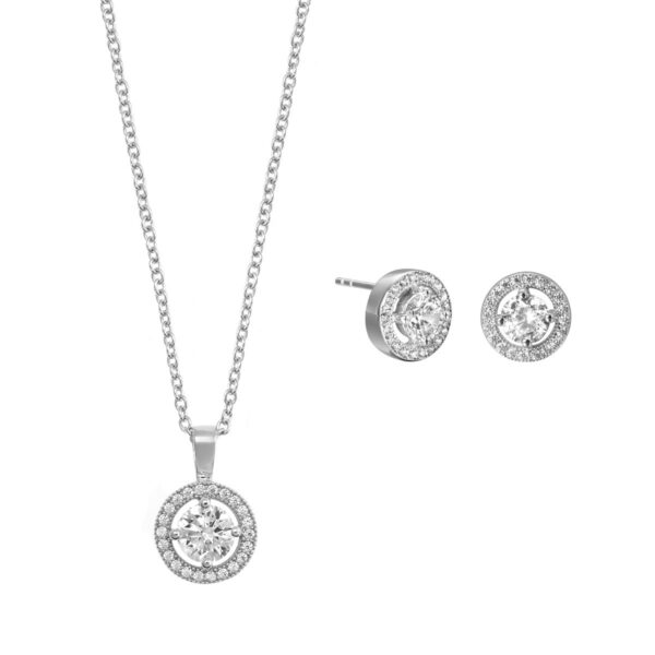 Vidal&Vidal Silver Set Halsband&örhänge med kubiskzirkon