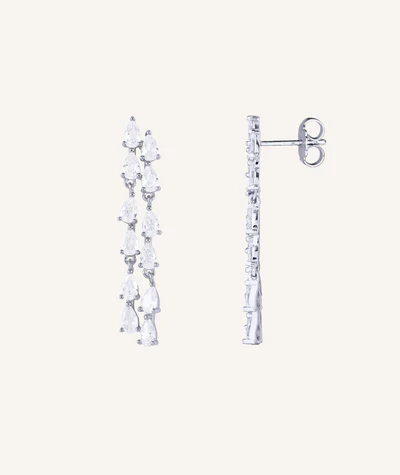 Maxima Örhängen Sterlingsilver 925 Platinapläterade Kubiska Zirkonia