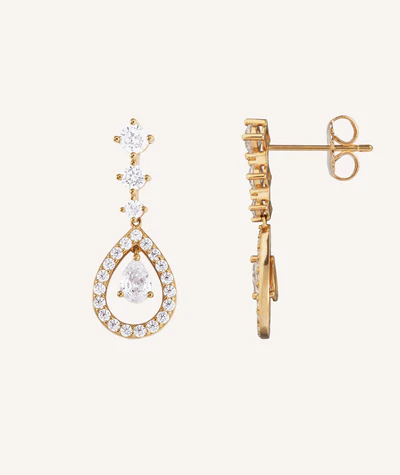 Vidal&Vidal Silver guldplaterat Örhänge med kubiskzirkon